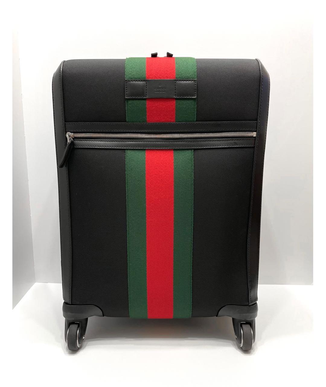 GUCCI Черный тканевый чемодан, фото 2