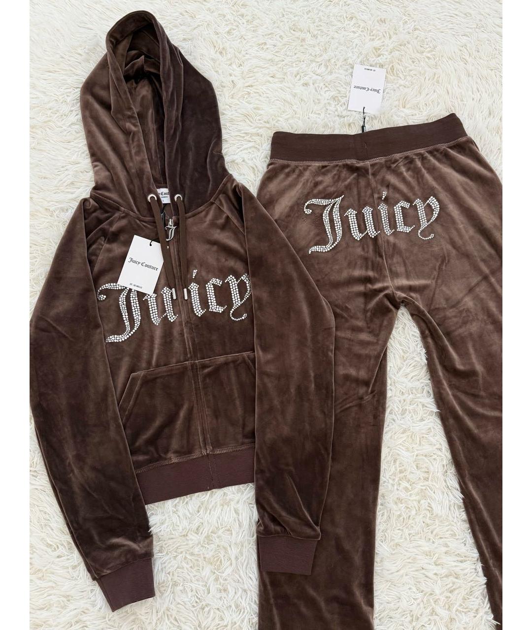 JUICY COUTURE Коричневый велюровый спортивные костюмы, фото 4