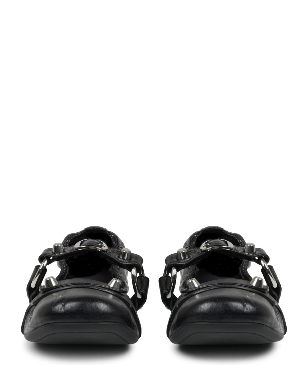 BALENCIAGA Черные кожаные балетки, фото 3