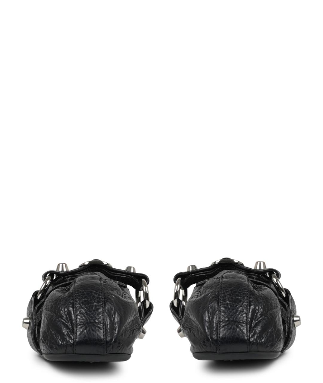 BALENCIAGA Черные кожаные балетки, фото 4