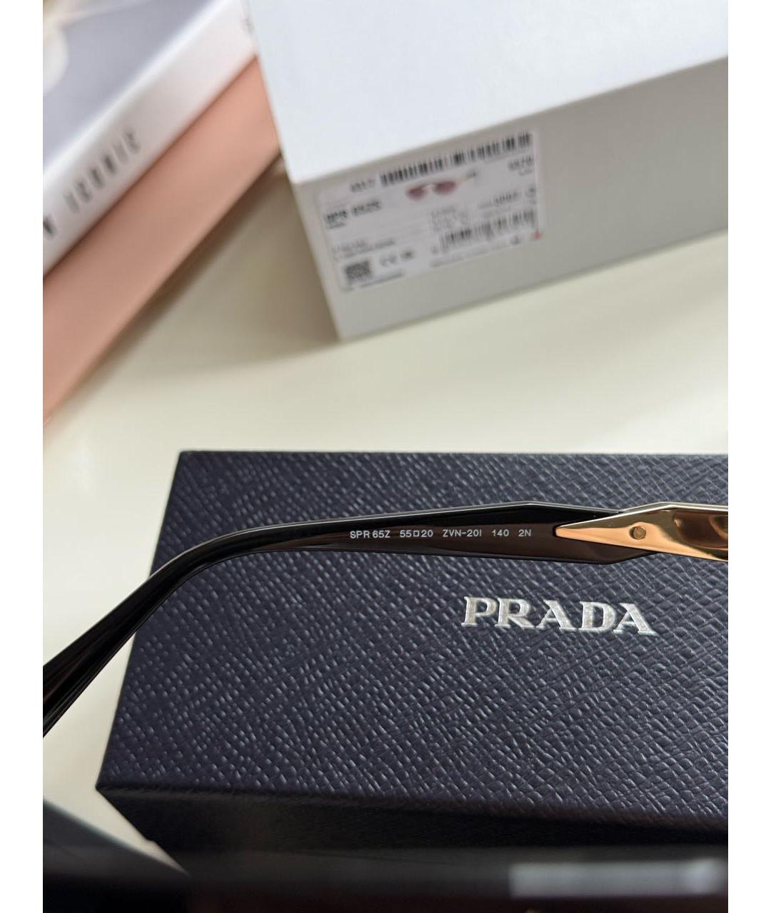 PRADA Золотые металлические солнцезащитные очки, фото 5