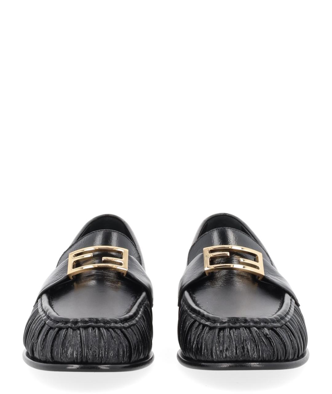 FENDI Черные кожаные лоферы, фото 3