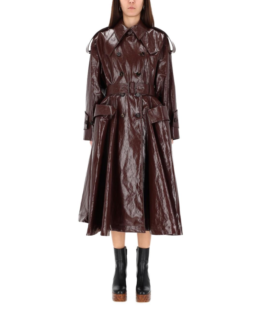 CHLOE Бордовый льняной тренч/плащ, фото 4