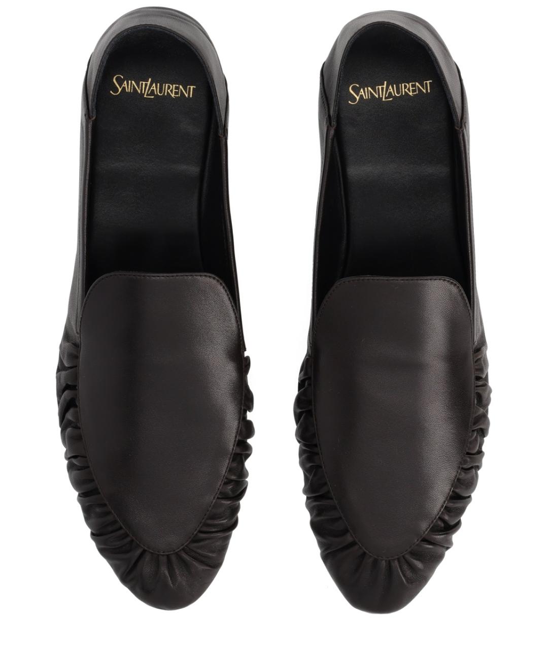 SAINT LAURENT Черные кожаные мокасины, фото 5