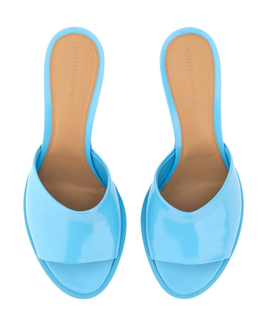 BOTTEGA VENETA Голубые кожаные туфли, фото 5