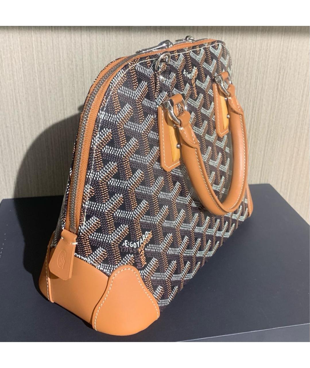 GOYARD Черная кожаная сумка с короткими ручками, фото 5