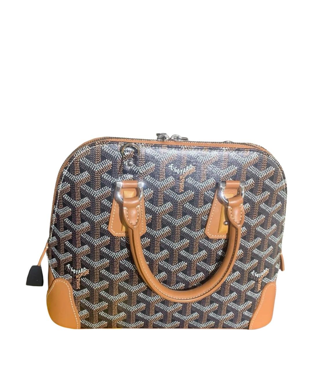 GOYARD Черная кожаная сумка с короткими ручками, фото 1