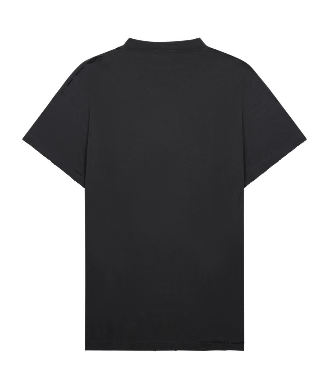 BALENCIAGA Черная полиэстеровая футболка, фото 2