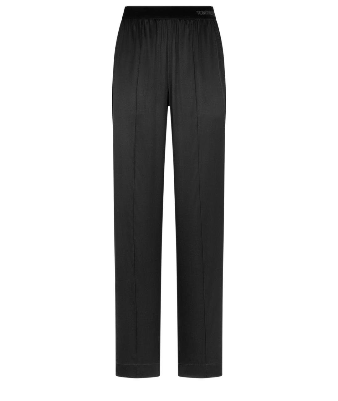 TOM FORD Черные шелковые прямые брюки, фото 1
