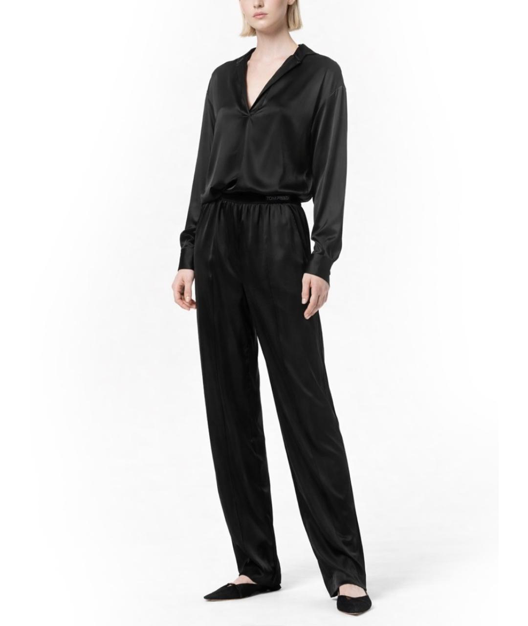 TOM FORD Черные шелковые прямые брюки, фото 2