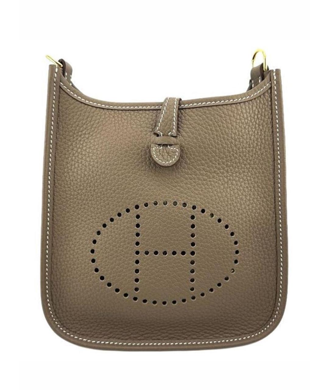 HERMES Хаки кожаная сумка через плечо, фото 1