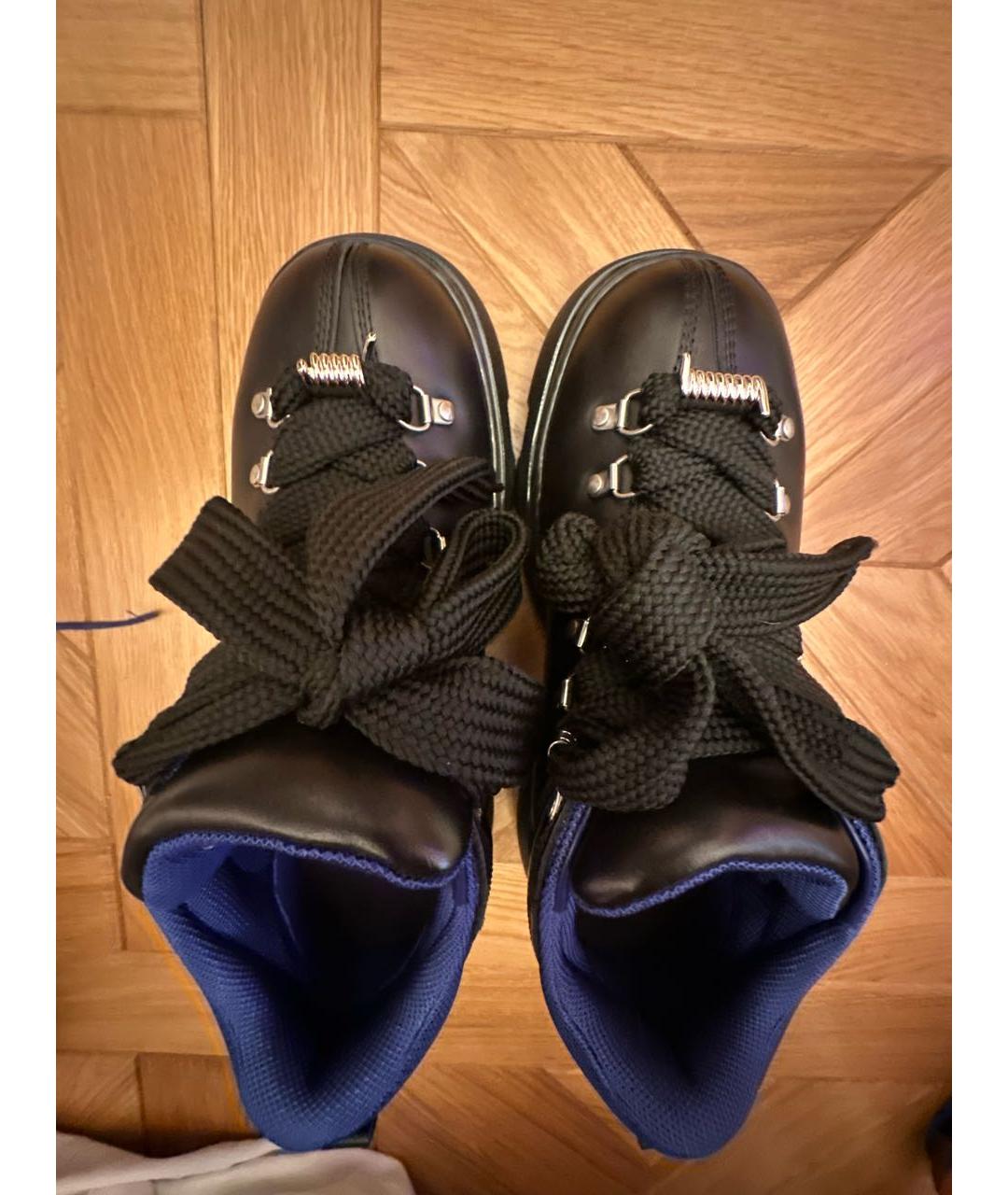 BURBERRY Черные кожаные низкие ботинки, фото 3