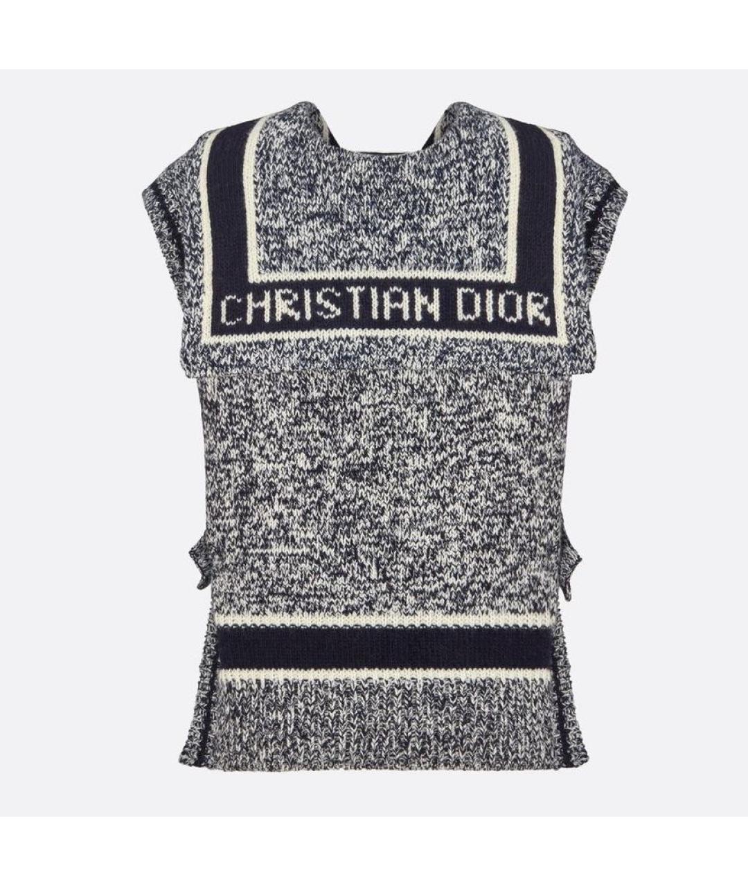 CHRISTIAN DIOR Серый шерстяной джемпер / свитер, фото 2