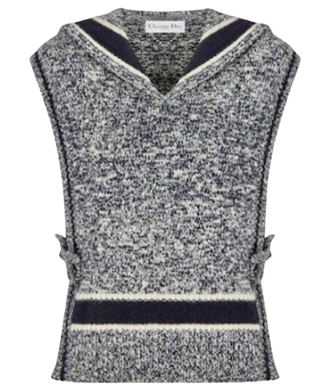 CHRISTIAN DIOR Серый шерстяной джемпер / свитер, фото 1