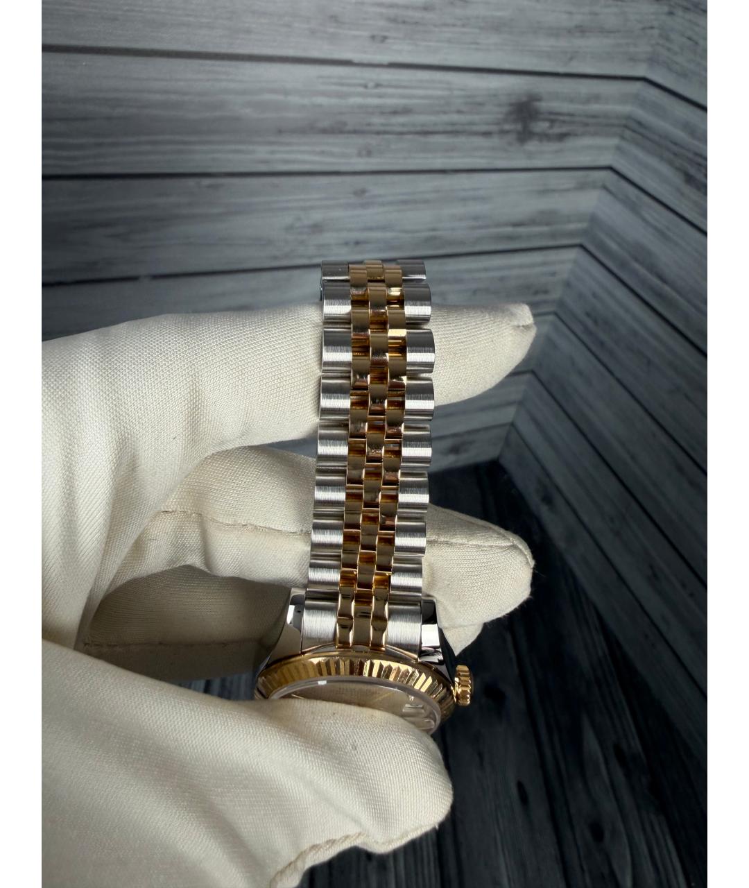 ROLEX Серые часы из желтого золота, фото 9