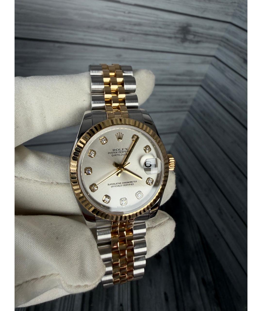 ROLEX Серые часы из желтого золота, фото 5