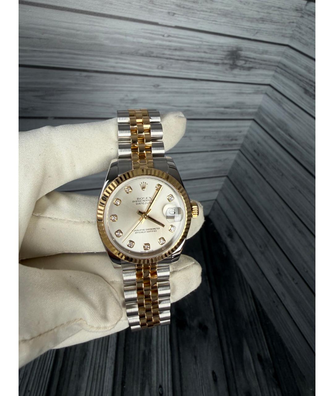 ROLEX Серые часы из желтого золота, фото 4