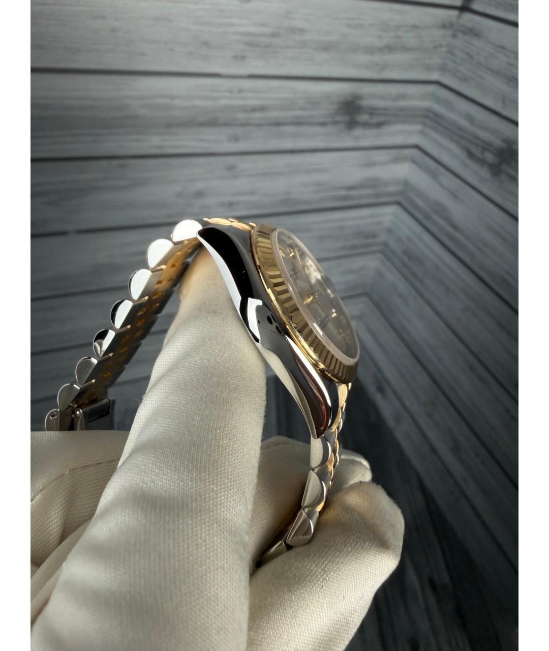 ROLEX Серые часы из желтого золота, фото 7