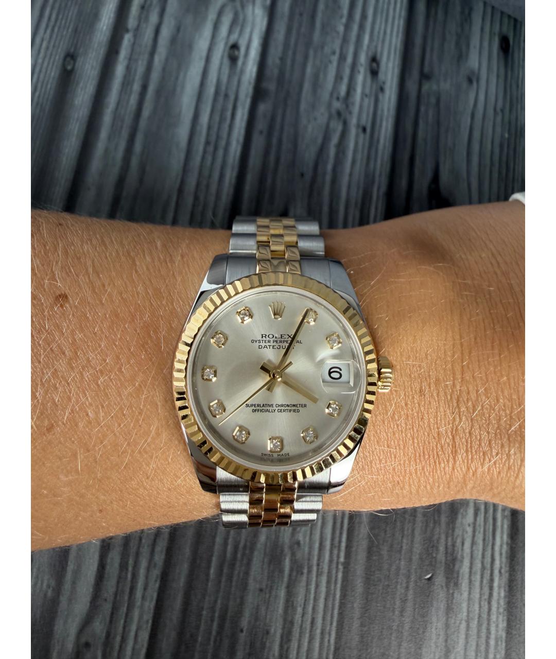 ROLEX Серые часы из желтого золота, фото 2