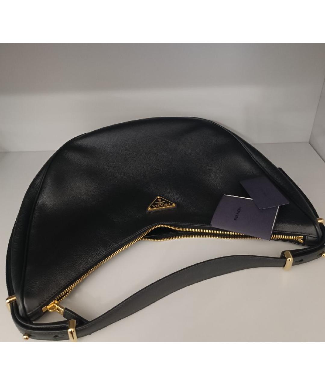 PRADA Черная кожаная сумка с короткими ручками, фото 6