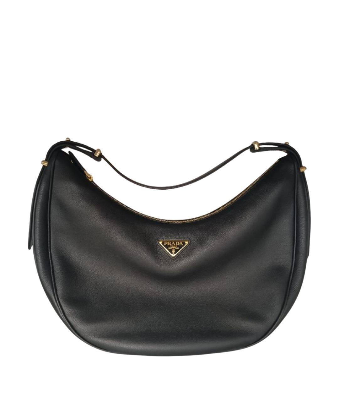 PRADA Черная кожаная сумка с короткими ручками, фото 1