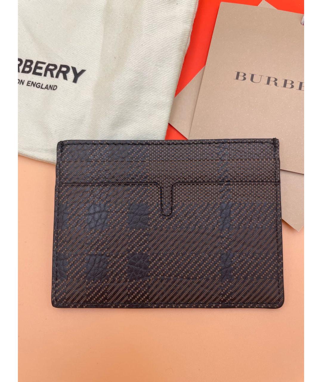 BURBERRY Коричневый кожаный кардхолдер, фото 4