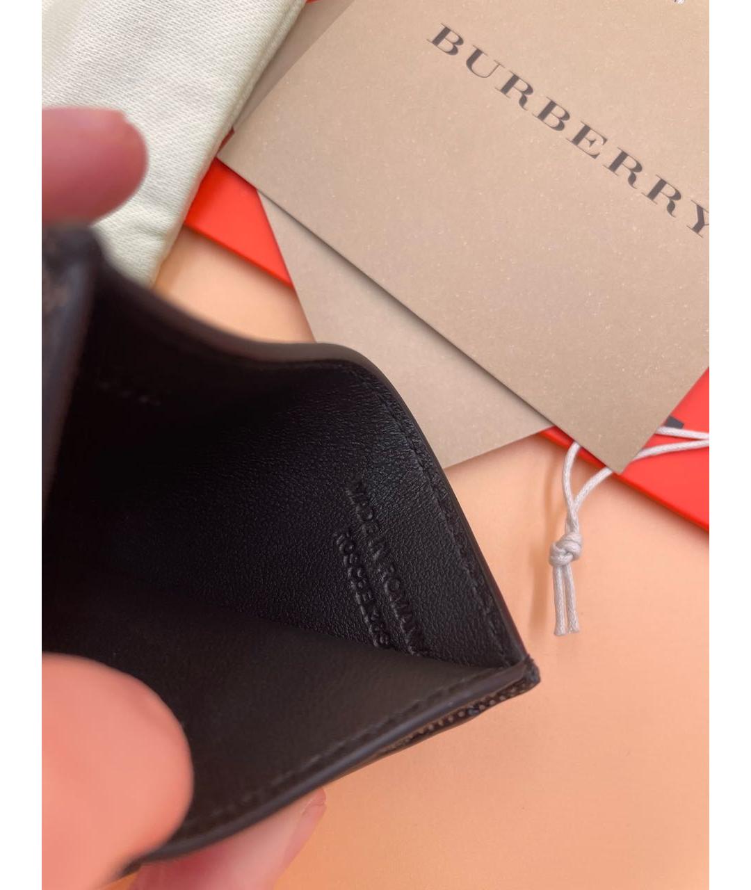 BURBERRY Коричневый кожаный кардхолдер, фото 2