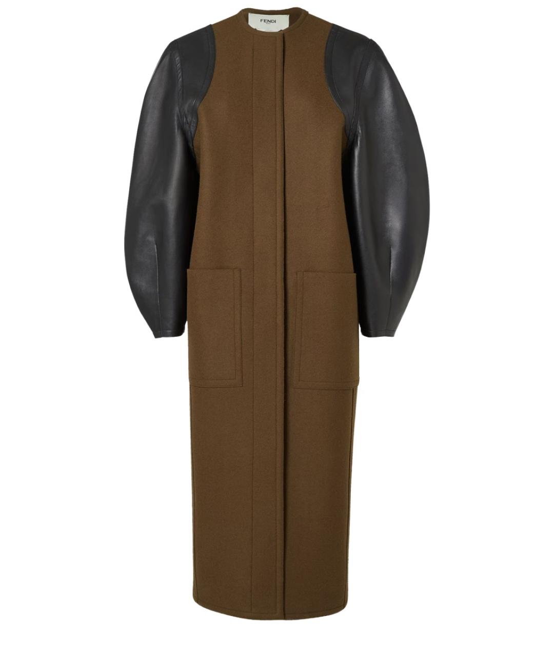 FENDI Зеленый кожаный тренч/плащ, фото 1