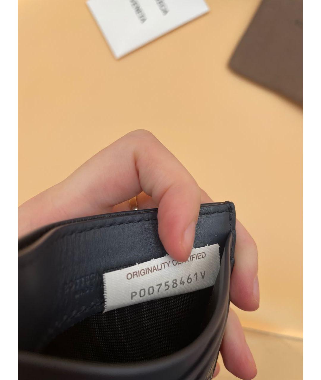 BOTTEGA VENETA Темно-синий кожаный кардхолдер, фото 7