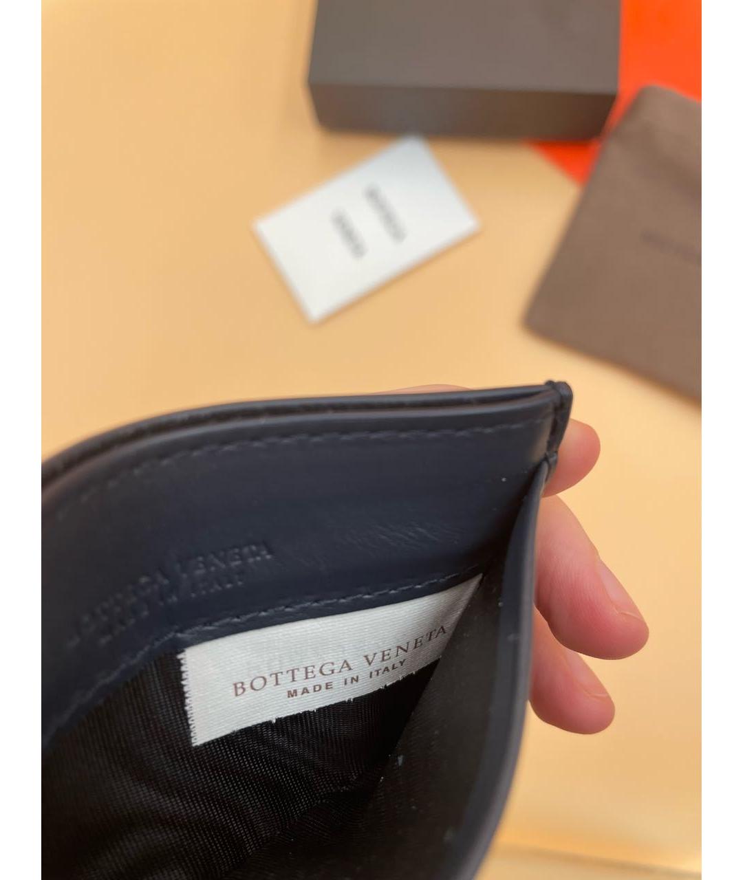 BOTTEGA VENETA Темно-синий кожаный кардхолдер, фото 6