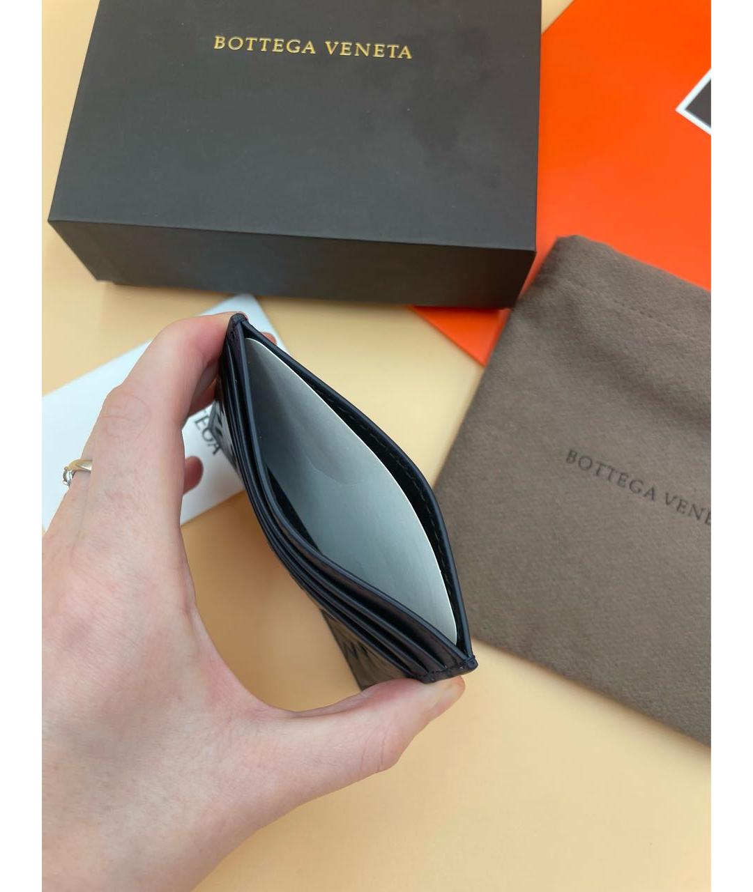 BOTTEGA VENETA Темно-синий кожаный кардхолдер, фото 4