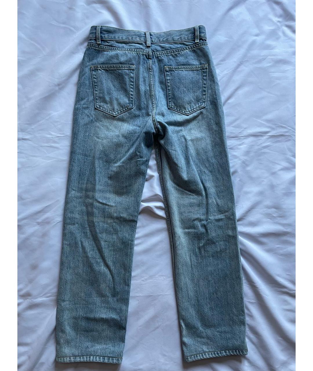 THE ROW Синие хлопко-полиэстеровые прямые джинсы, фото 4