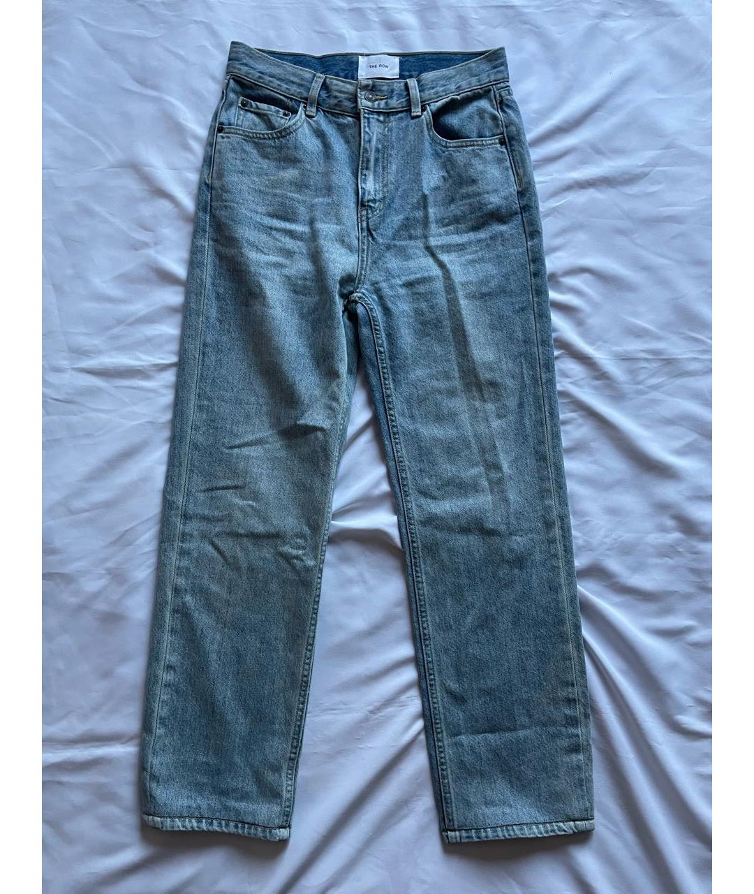 THE ROW Синие хлопко-полиэстеровые прямые джинсы, фото 5