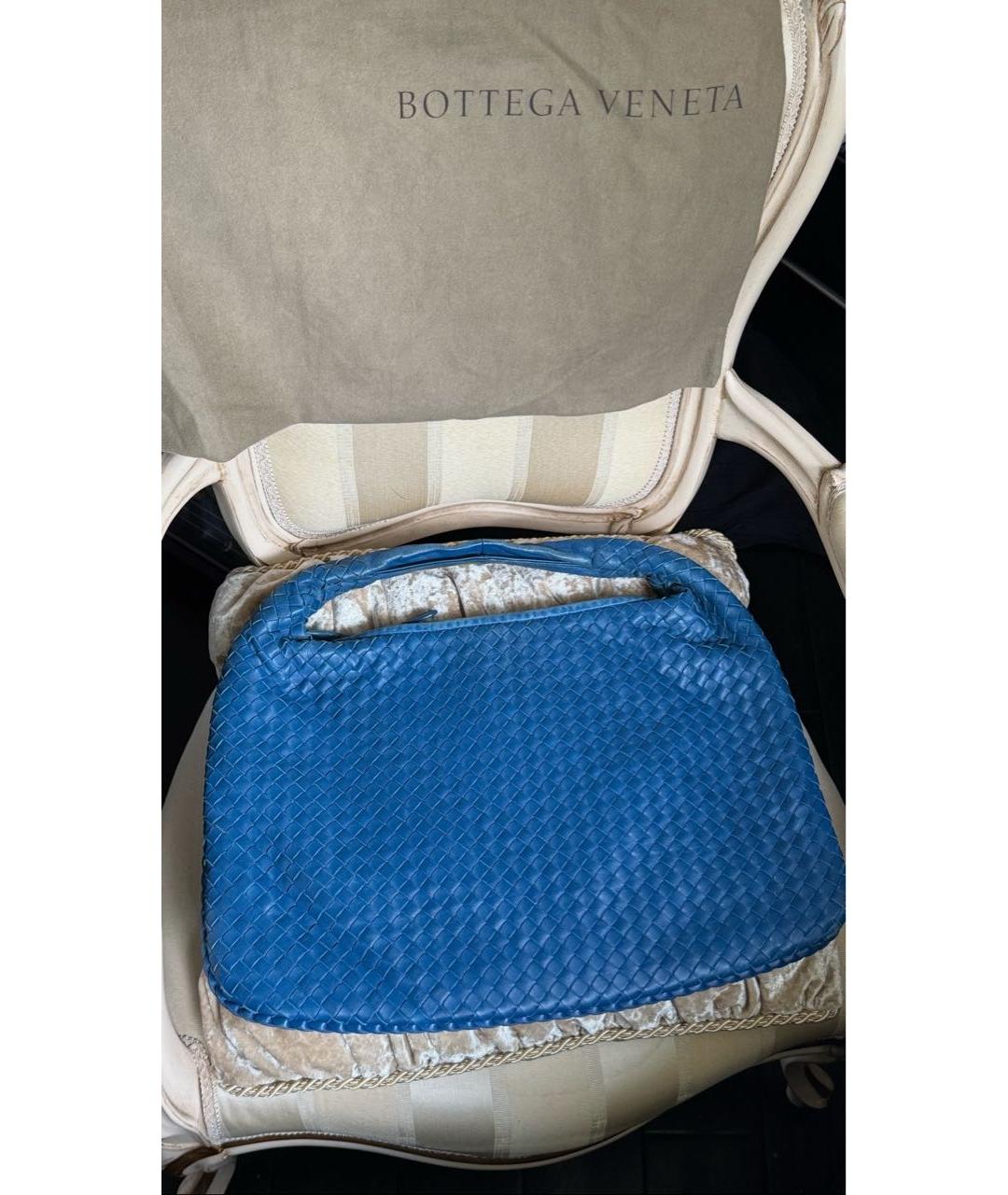 BOTTEGA VENETA Голубая кожаная сумка с короткими ручками, фото 3