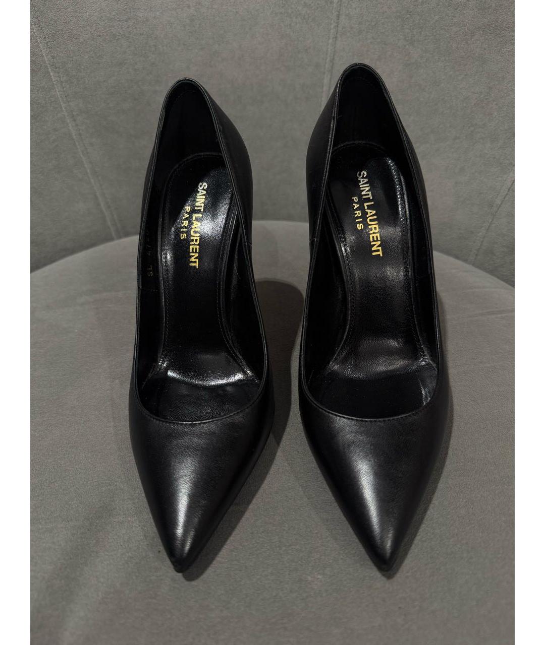 SAINT LAURENT Черные кожаные туфли, фото 6