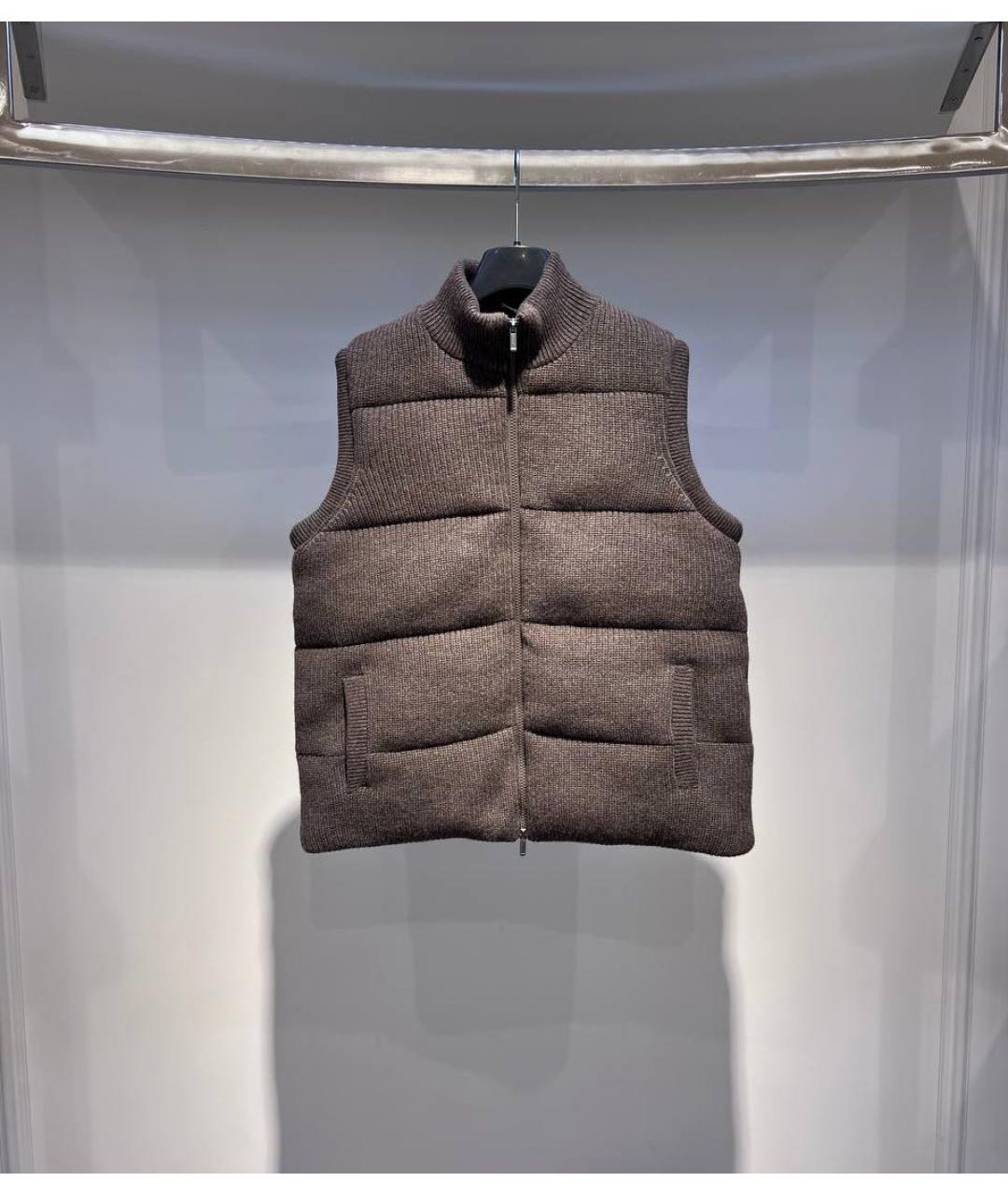 MC2 SAINT BARTH Коричневый шерстяной жилет, фото 3