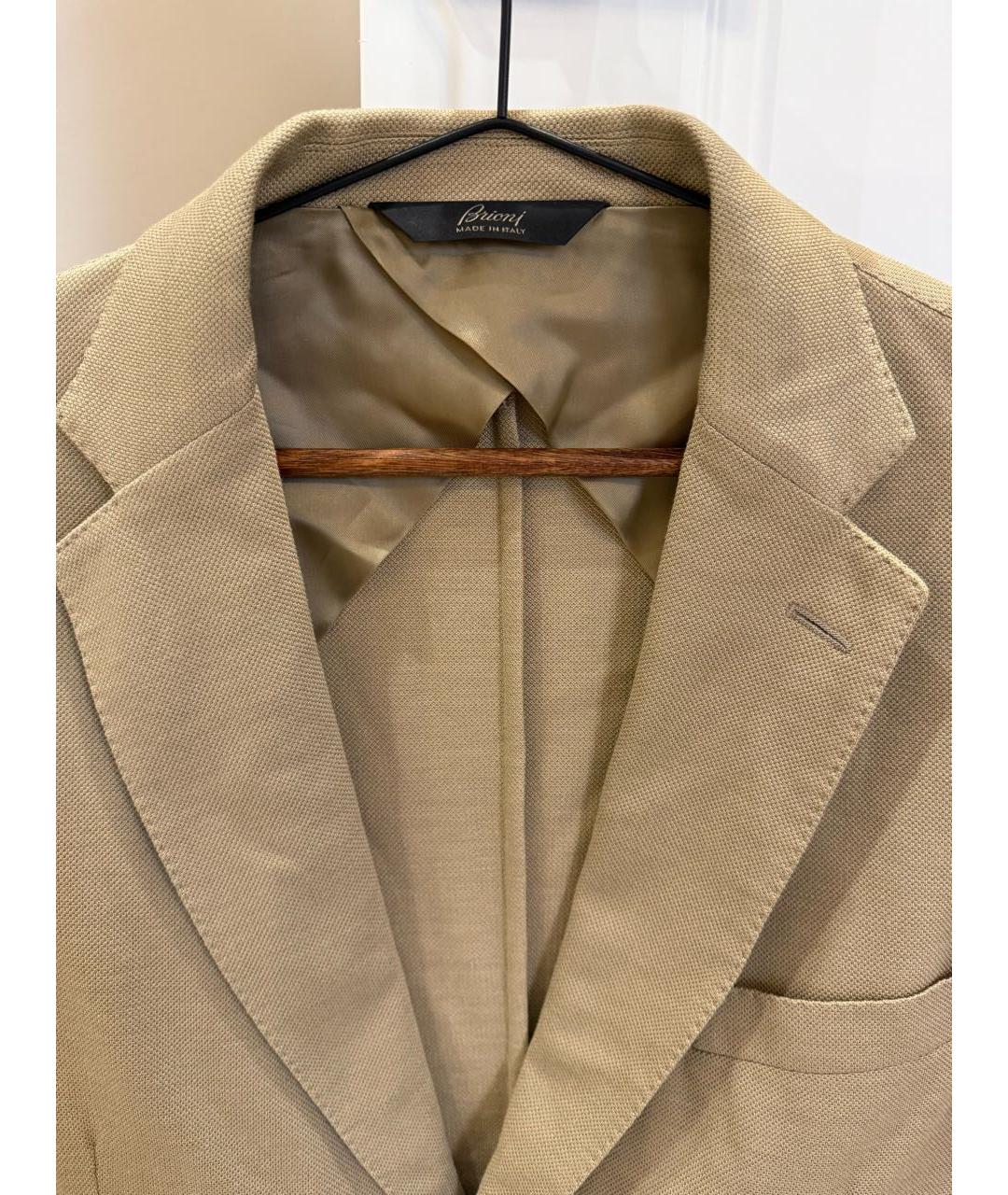 BRIONI Бежевый шелковый пиджак, фото 2