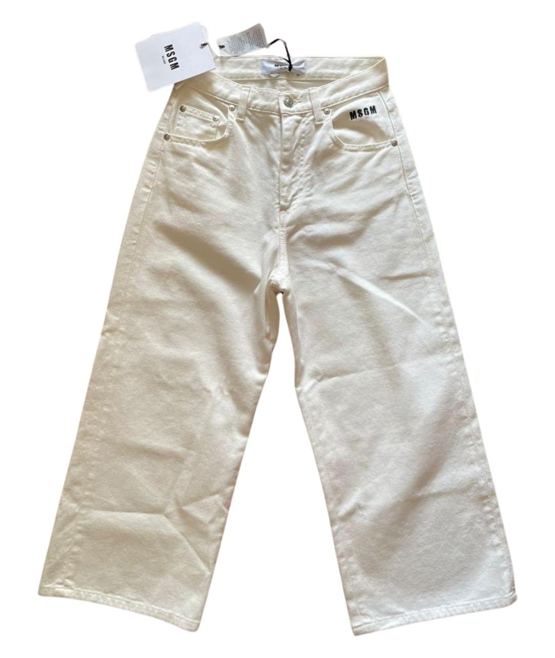 MSGM Белые хлопковые прямые джинсы, фото 1