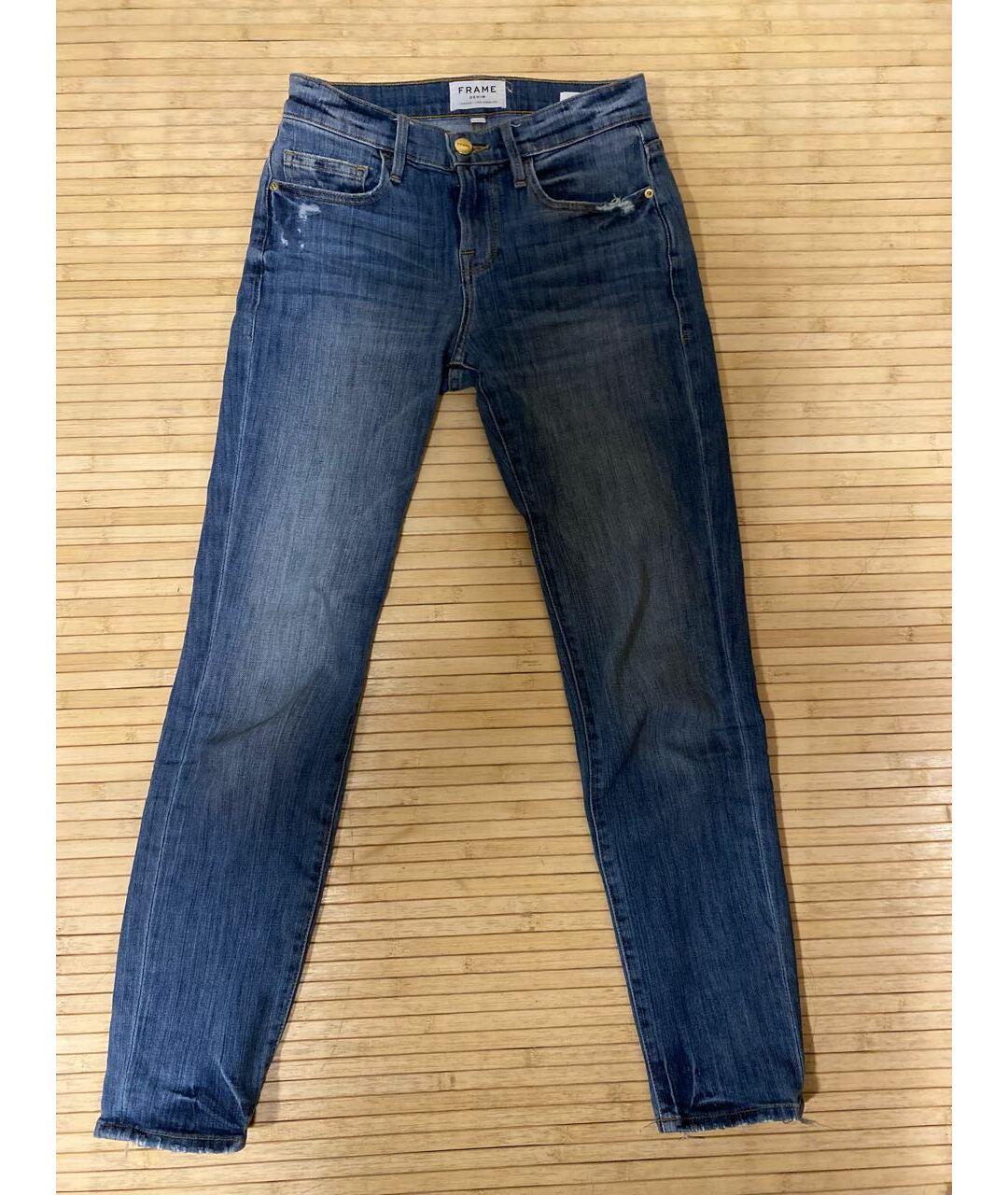 FRAME Синие прямые джинсы, фото 6