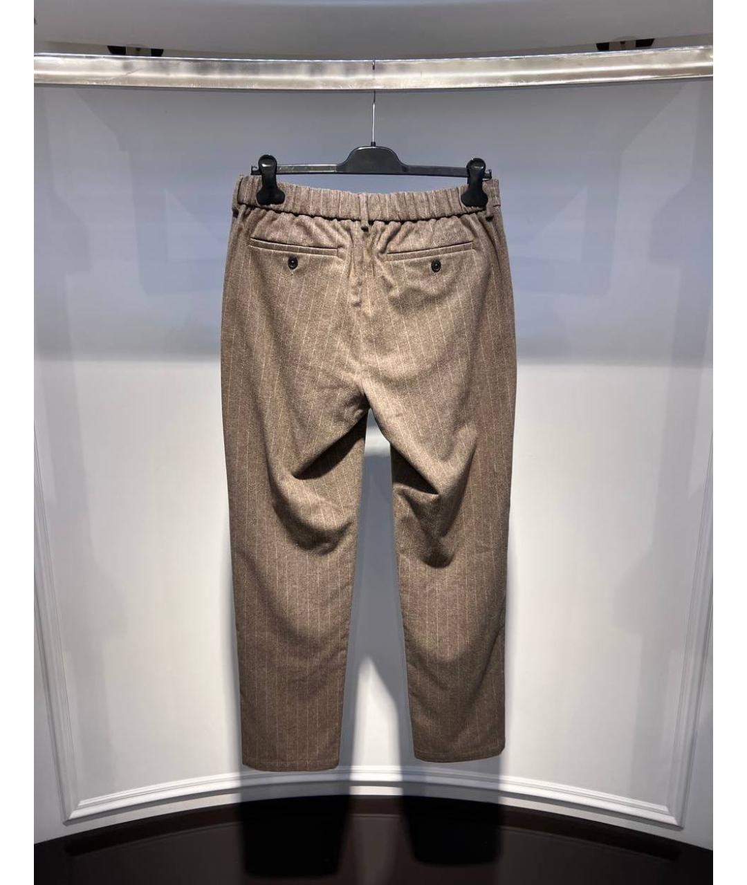 MC2 SAINT BARTH Коричневые шерстяные классические брюки, фото 2