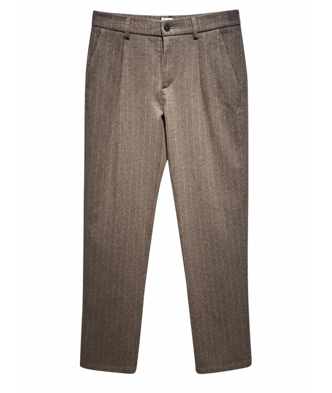 MC2 SAINT BARTH Коричневые шерстяные классические брюки, фото 1