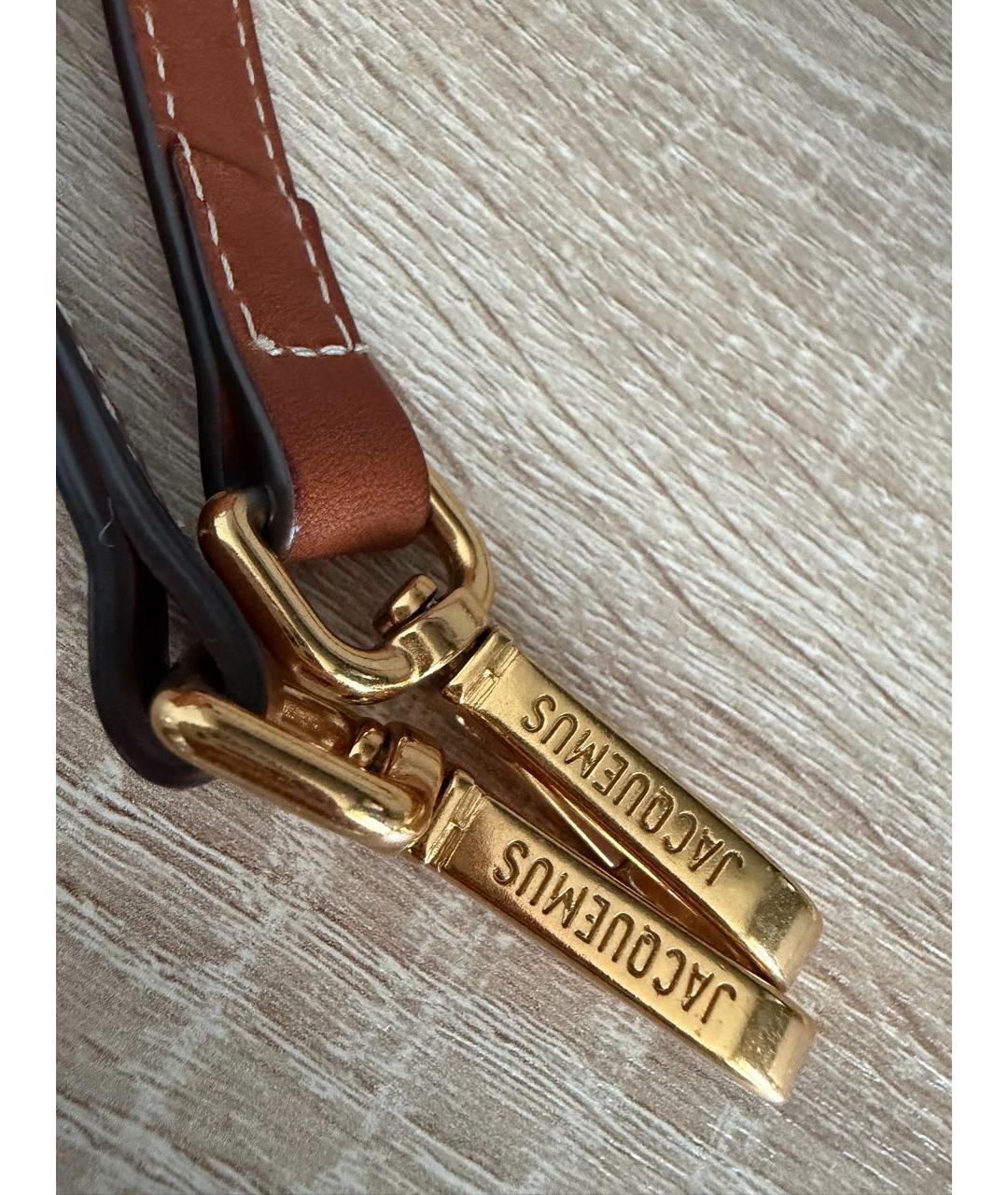 JACQUEMUS Коричневая кожаная сумка через плечо, фото 7