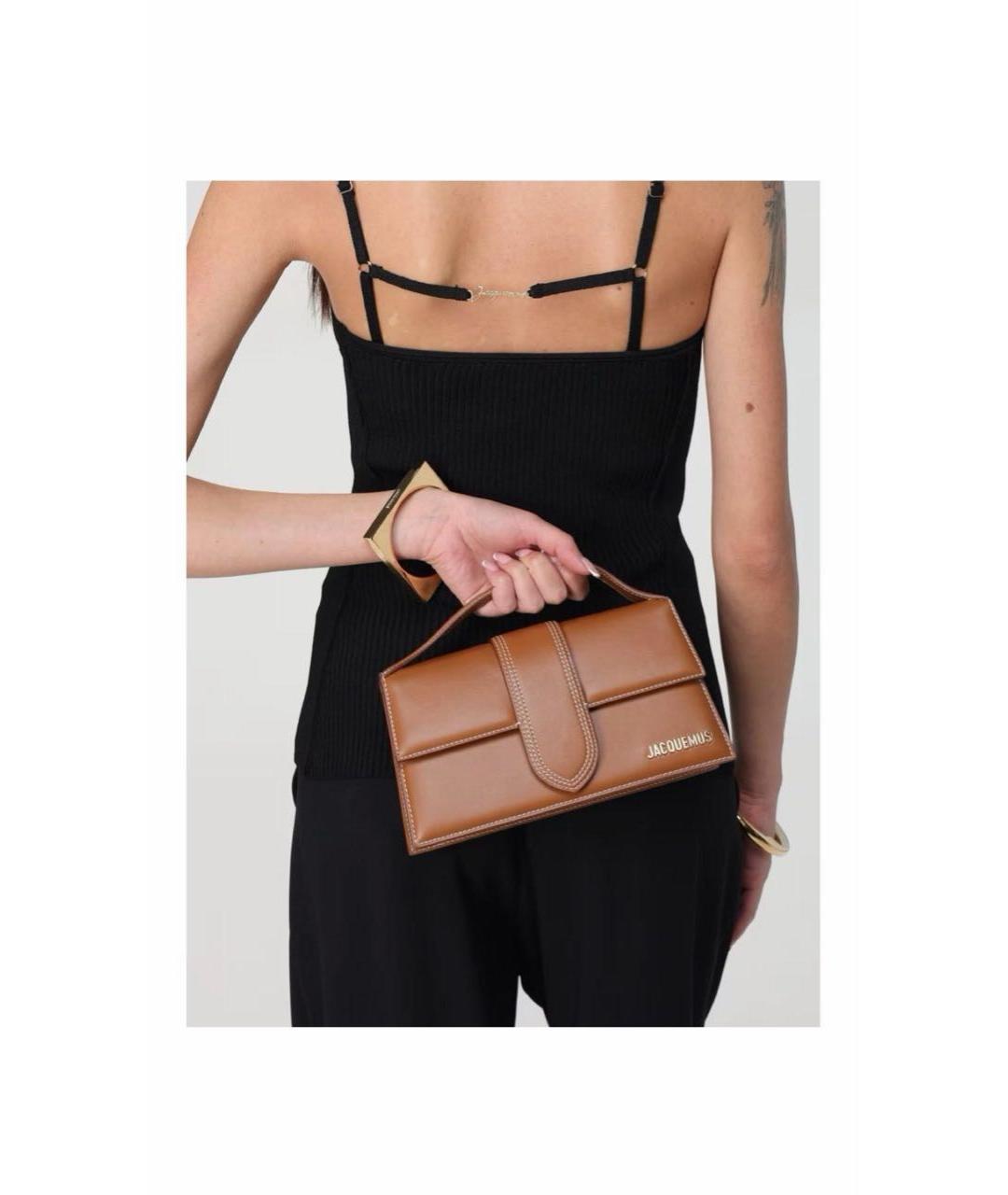 JACQUEMUS Коричневая кожаная сумка через плечо, фото 8