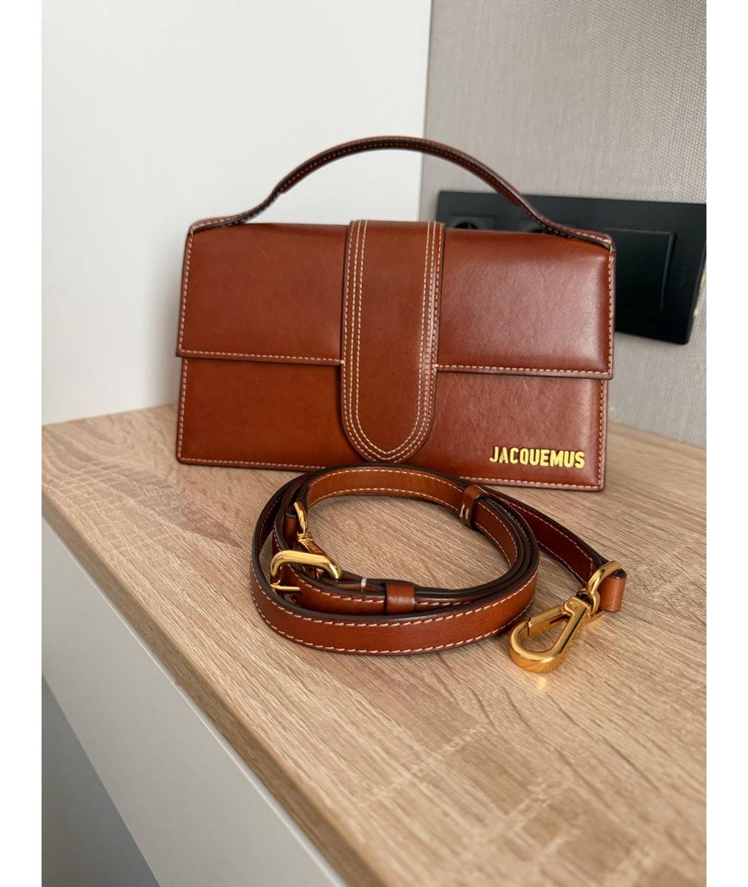 JACQUEMUS Коричневая кожаная сумка через плечо, фото 6