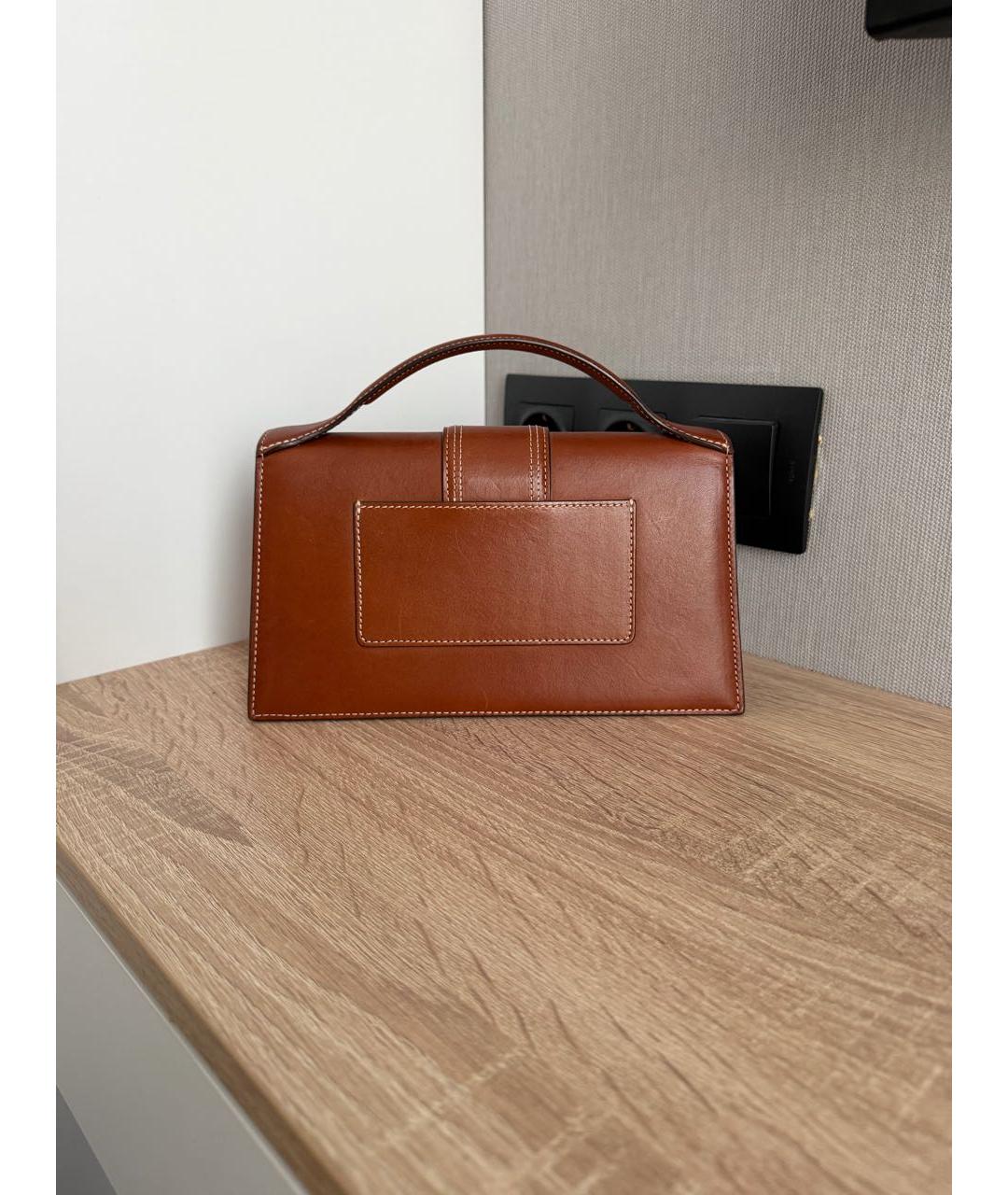 JACQUEMUS Коричневая кожаная сумка через плечо, фото 3