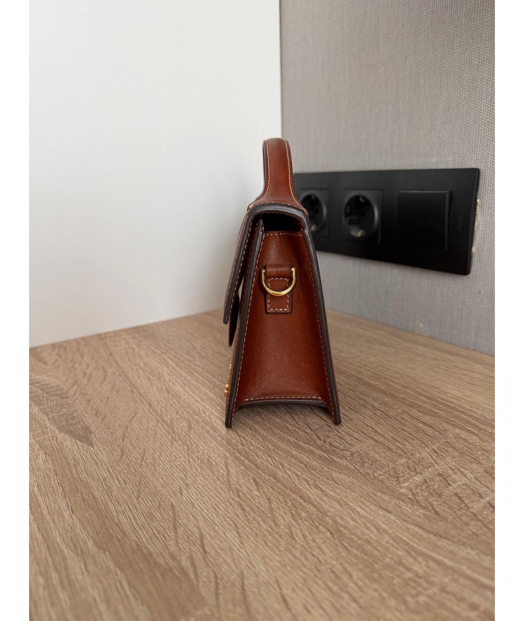 JACQUEMUS Коричневая кожаная сумка через плечо, фото 2