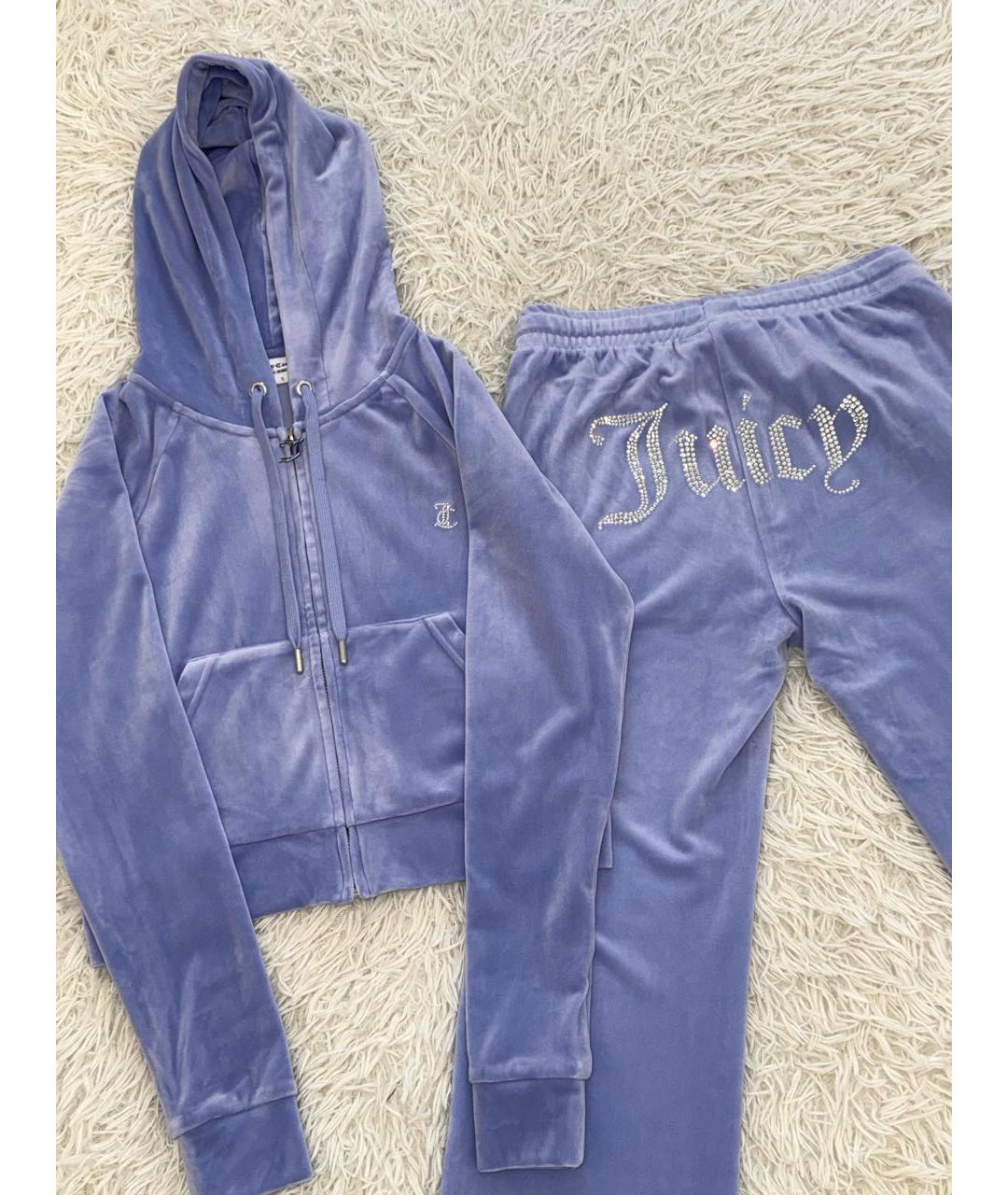 JUICY COUTURE Фиолетовый велюровый спортивные костюмы, фото 3