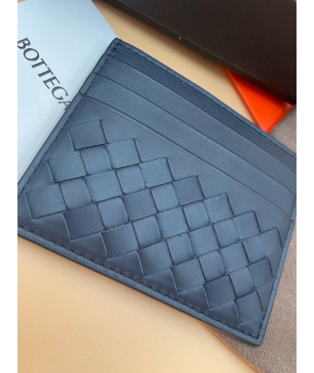 BOTTEGA VENETA Темно-синий кожаный кардхолдер, фото 2