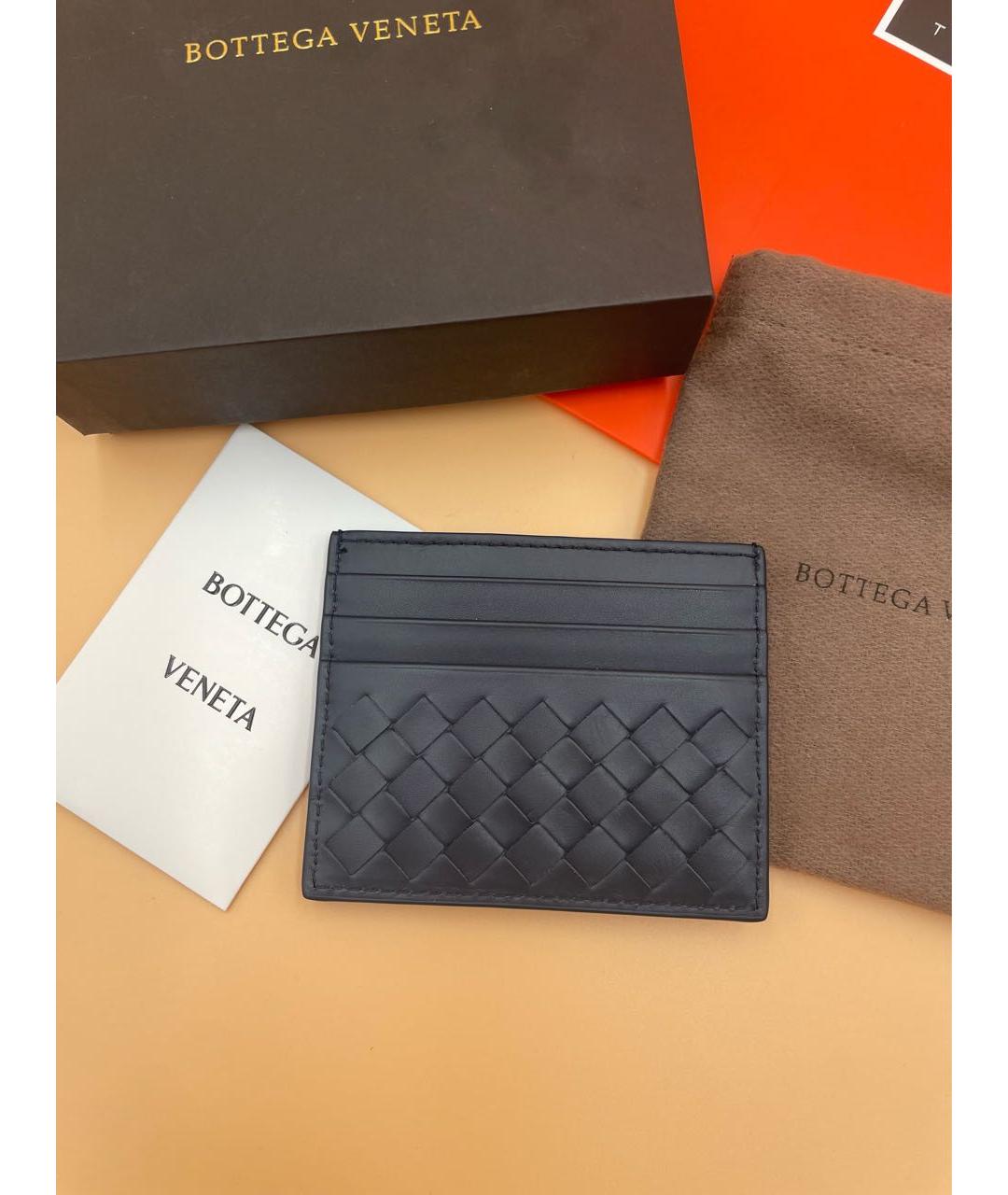 BOTTEGA VENETA Темно-синий кожаный кардхолдер, фото 3