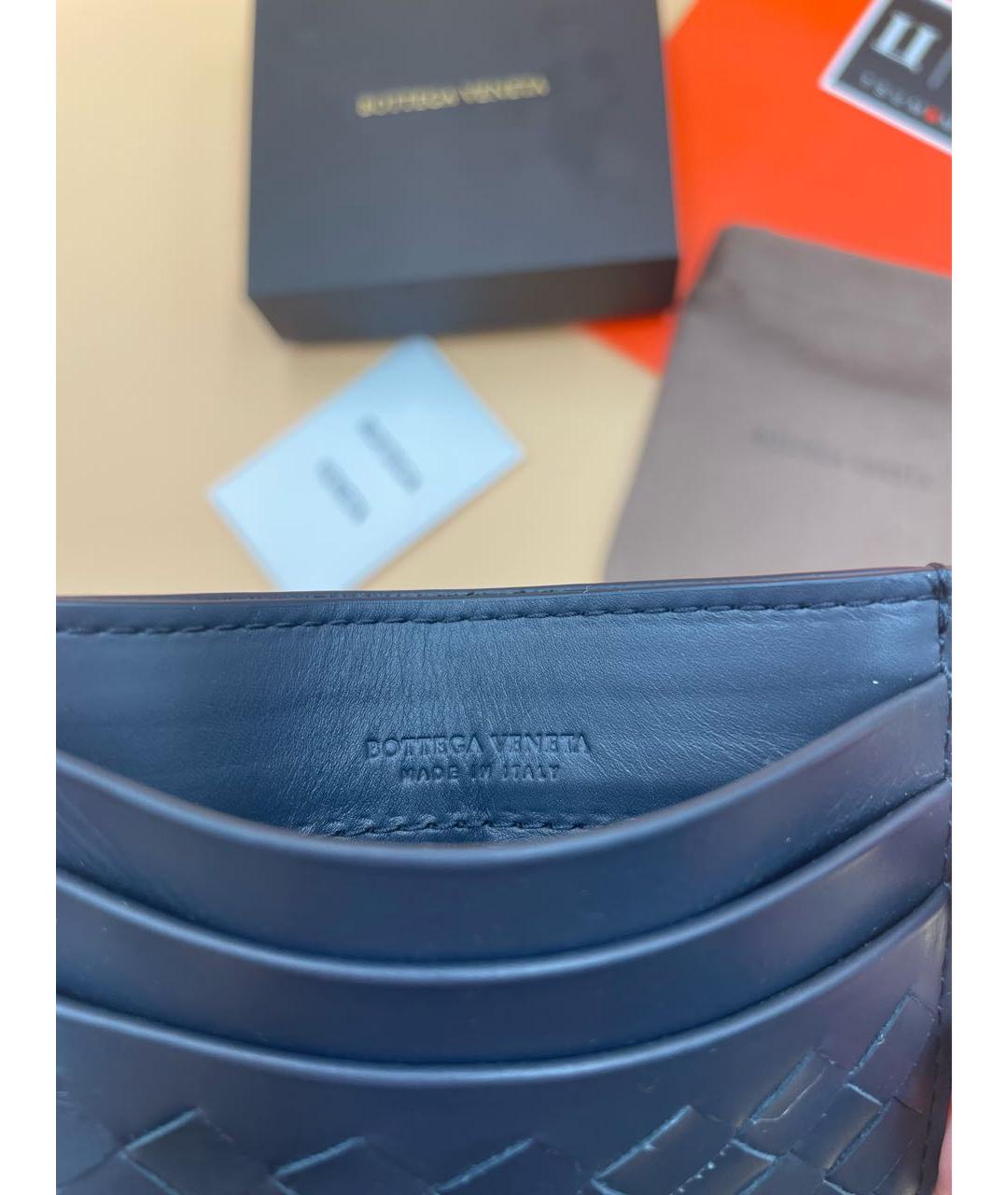BOTTEGA VENETA Темно-синий кожаный кардхолдер, фото 5